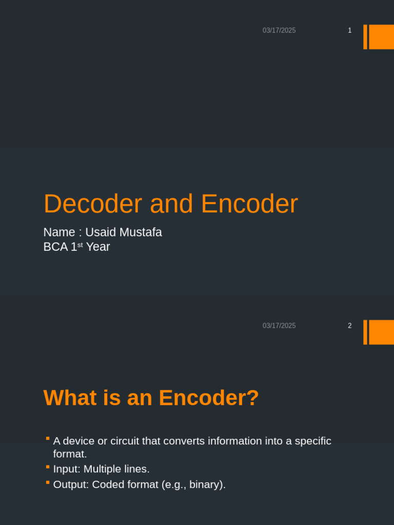 Encoder and Decoder Overview | PDF