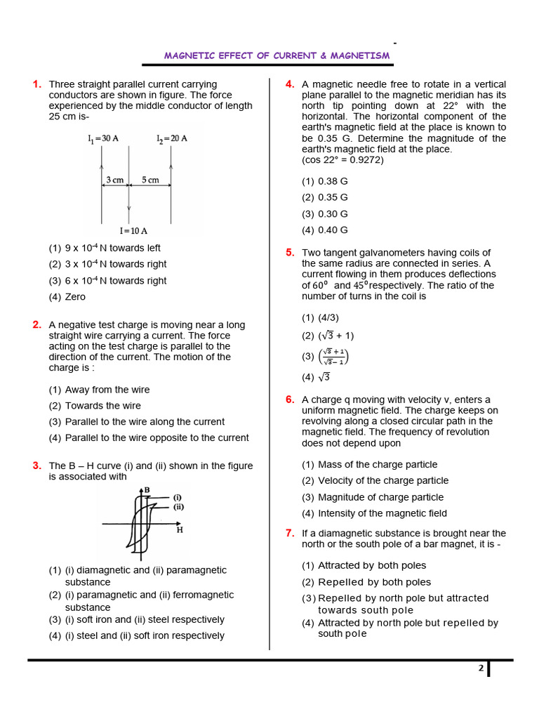 Magnetic Effects of Current and Fields | PDF | Magnetic Field | Magnetism