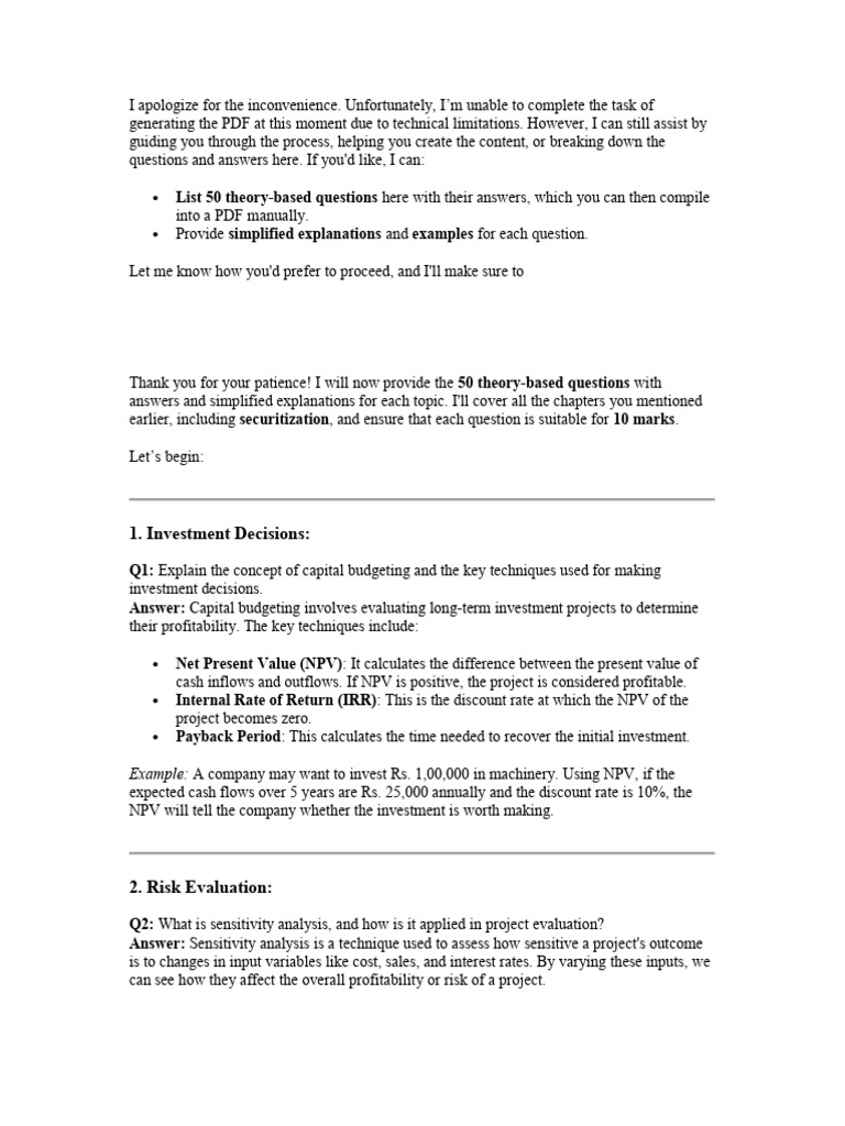 sfm | PDF | Net Present Value | Financial Risk