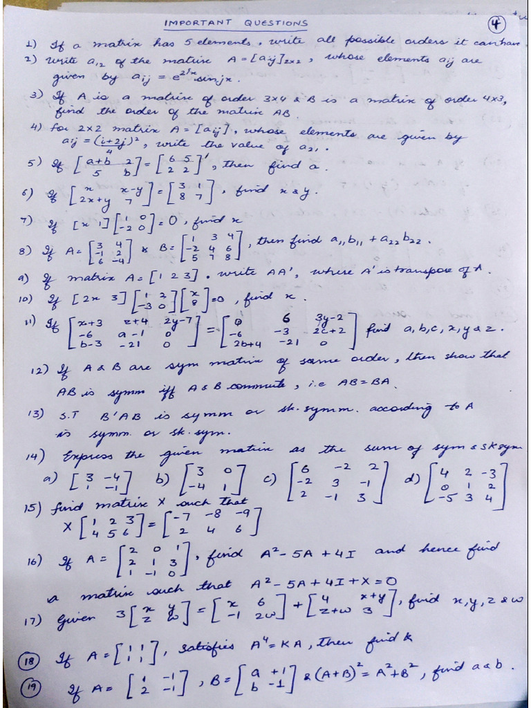 Matrices (Vsa and Sa) | PDF