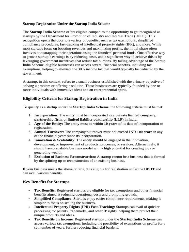 Startup India Registration Guide Pdf Startup Company Small