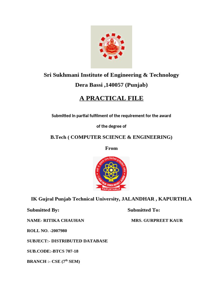 B.Tech Practical File: CSE Projects | PDF | Career And Technical ...