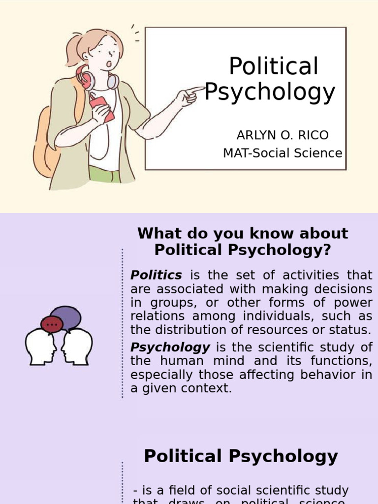 Political PsychologyARLYN O. RICO | PDF | Psychology | Social Sciences