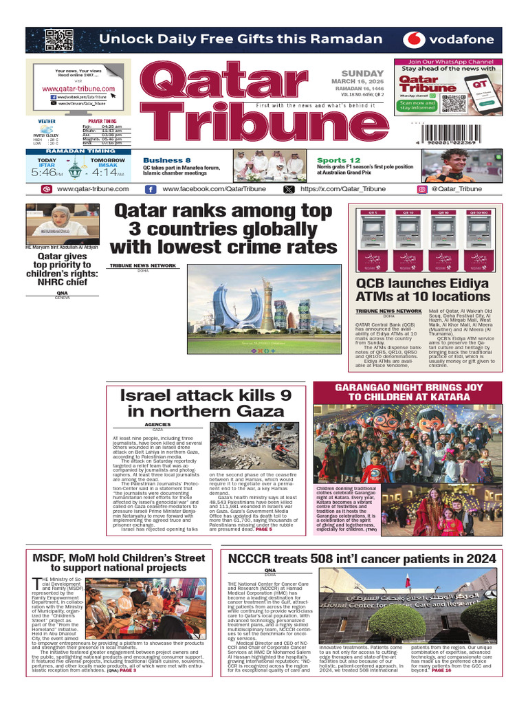 qatartribune-20250316-1 | PDF | Gaza Strip | Qatar