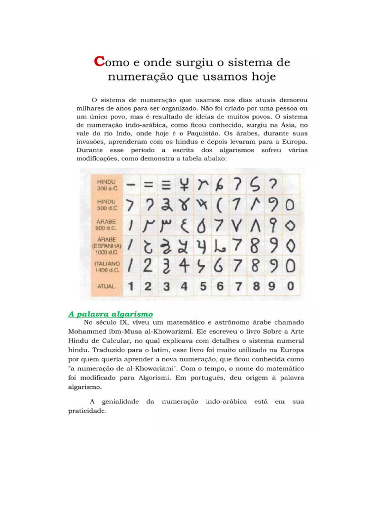 Como Surgiu o Número | PDF