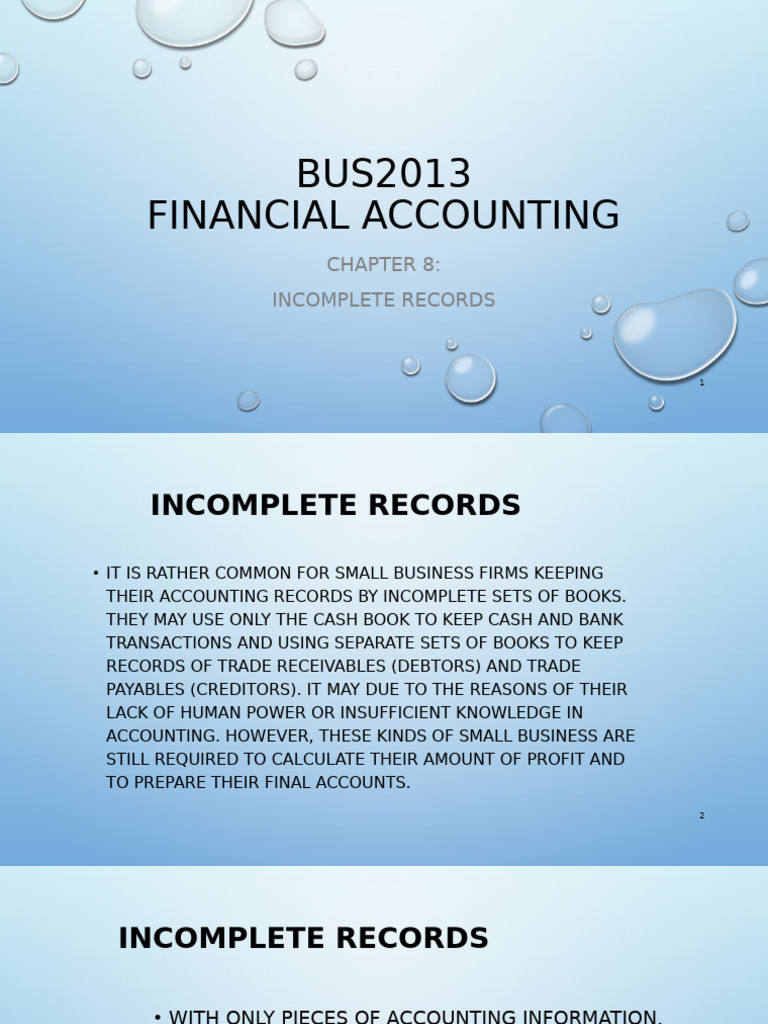 Final Accounts from Incomplete Records | PDF | Debits And Credits ...