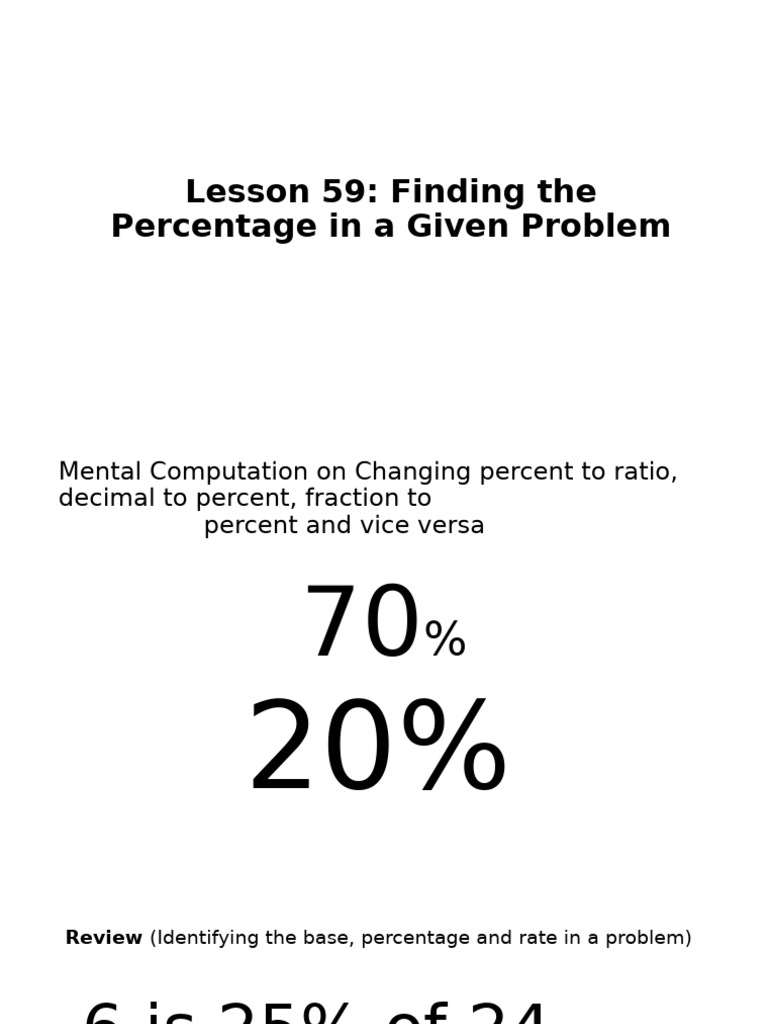 Finding Percentages: Methods & Activities | PDF | Percentage ...