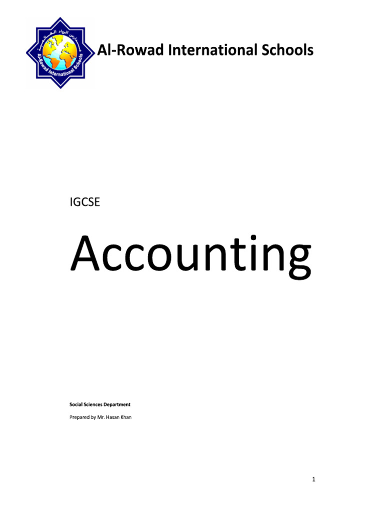 IGCSE - Accounts Short Notes | PDF