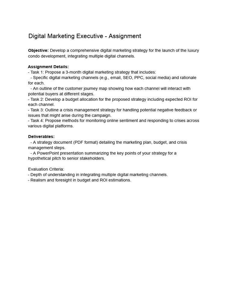 Picture of Digital Marketing Strategy for Luxury Condo Launch | PDF