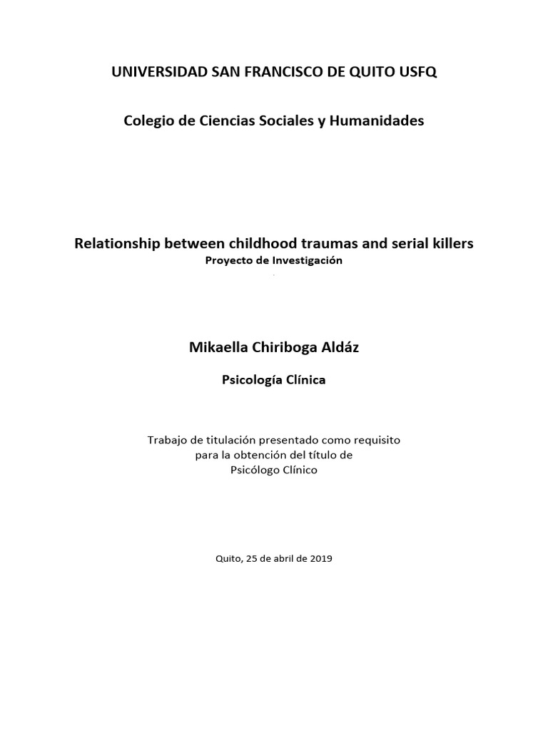 Childhood Trauma and Serial Killers | PDF | Serial Killer | Emotional ...