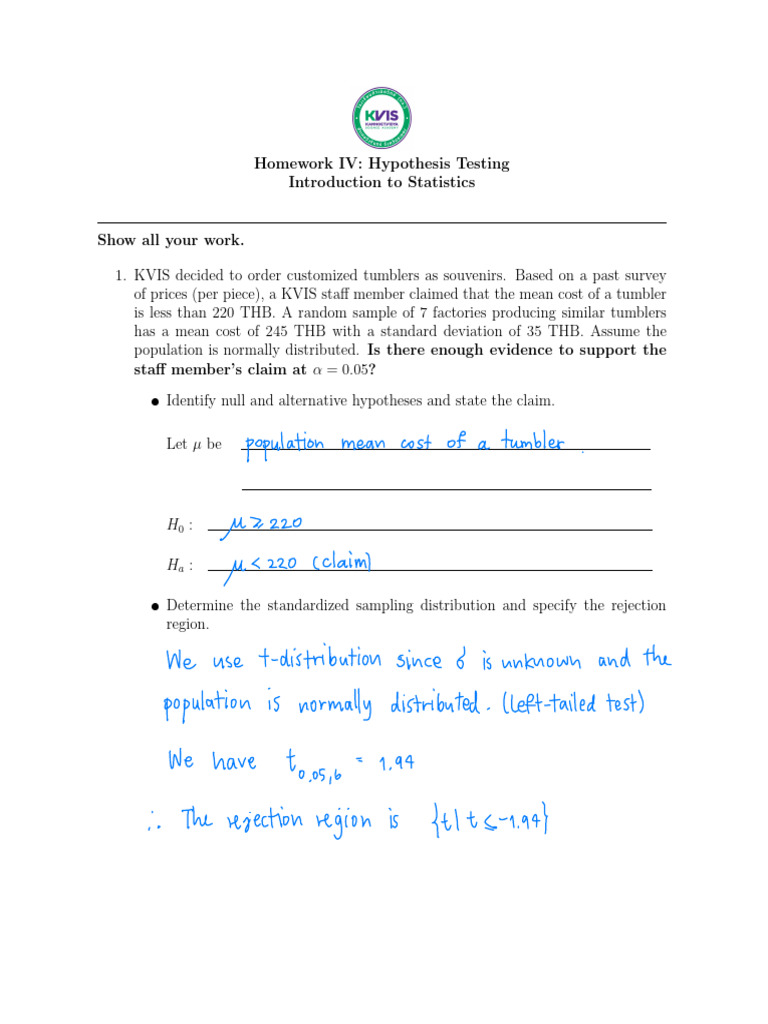 Homework 4 Chapter 6 | PDF | Hypothesis | Methodology