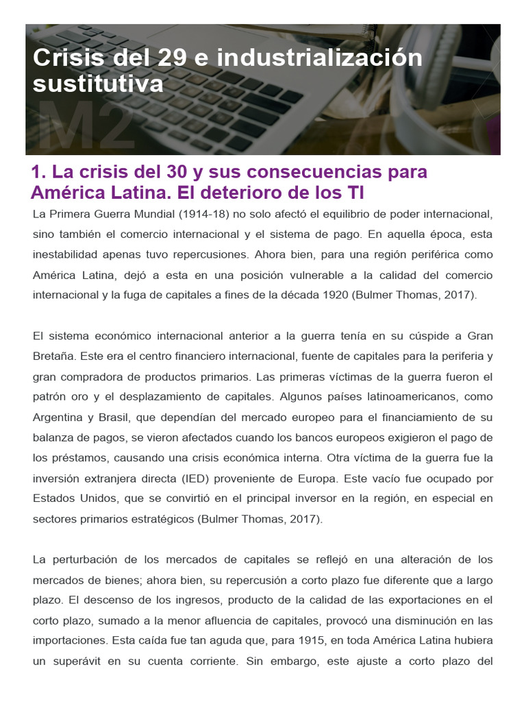 Crisis del 29 y su impacto en América Latina | PDF | Gran depresion ...