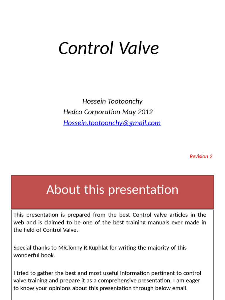 Comprehensive Control Valve Training Guide | PDF | Valve | Actuator