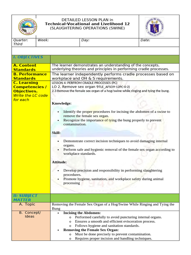 Swine Slaughtering Process Guidelines | PDF | Hygiene | Slaughterhouse