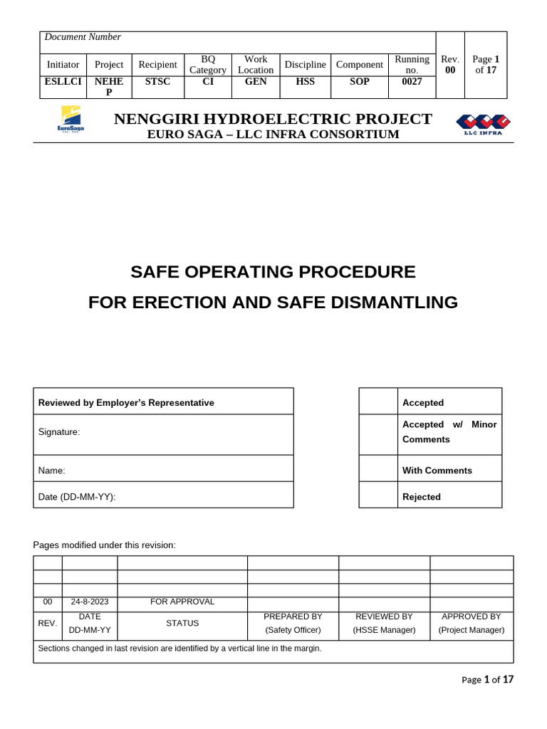 Scaffold Erection and Dismantling SOP | PDF | Scaffolding | Safety
