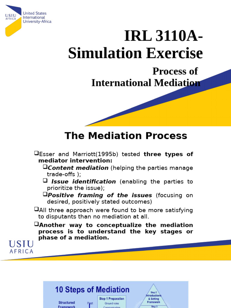 International Mediation Process Guide | PDF | Mediation | Communication