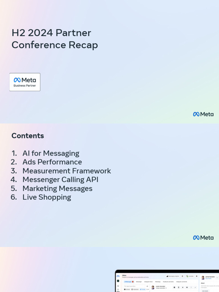 Meta Business Messaging Partner Insights | PDF | Software Release Life ...