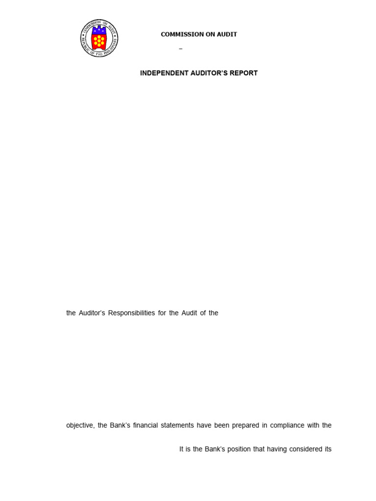 06-BSP2023 Part1-Auditor's Report | PDF | Audit | Internal Control