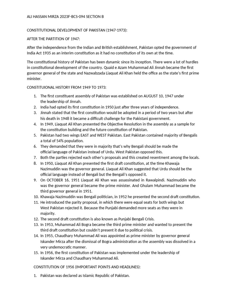 Pakistan Studies Notes Part 2.0 | PDF | Pakistan | British Raj