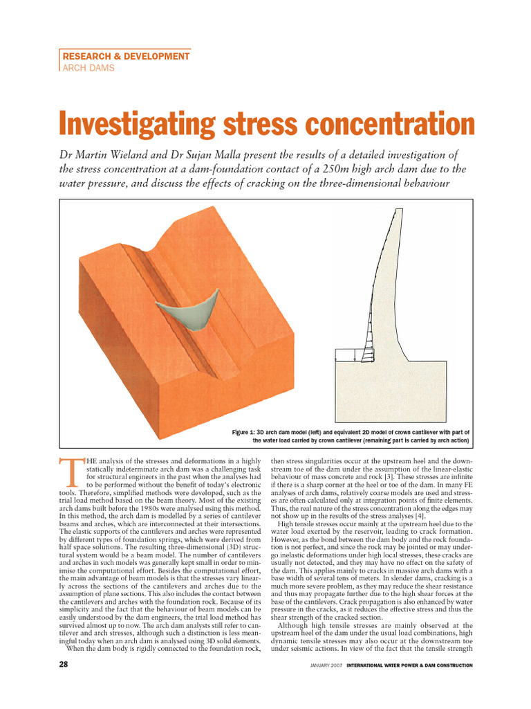 Stress Analysis of Arch Dams | PDF | Stress (Mechanics) | Fracture