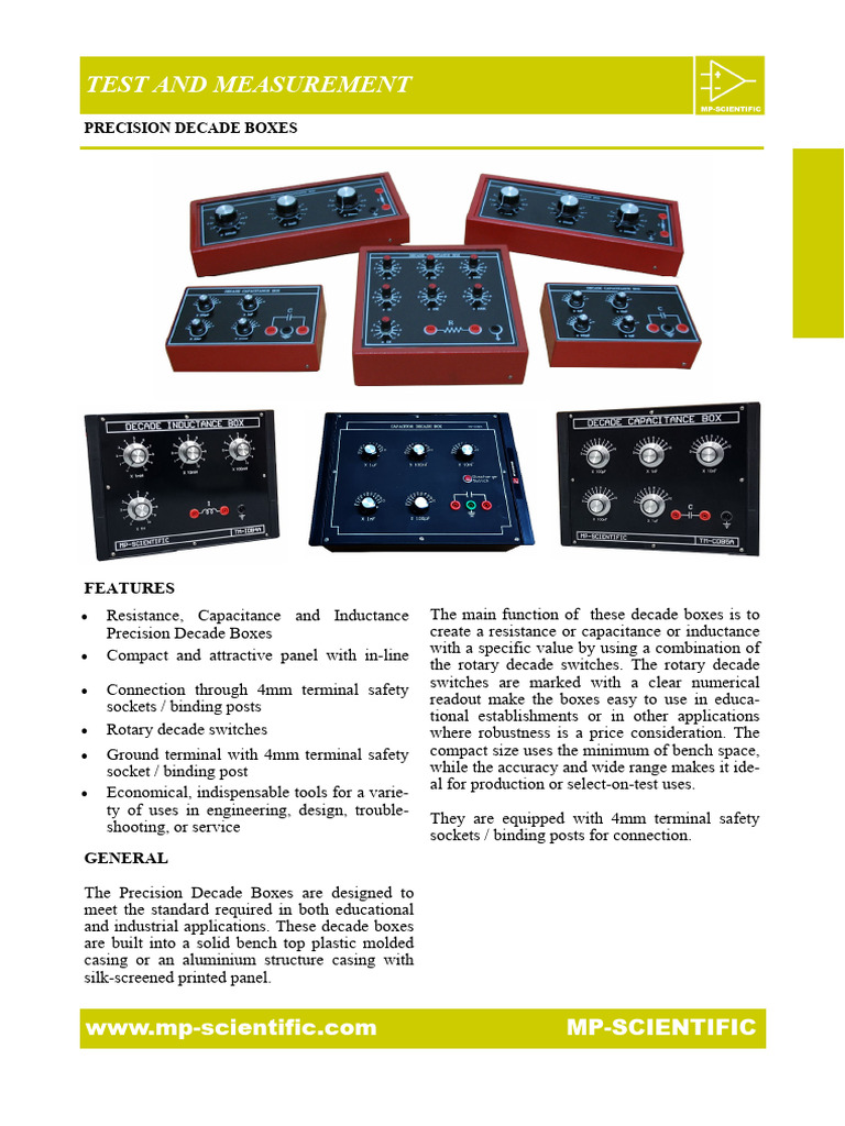 Precision Decade Boxes Overview | PDF | Resistor | Inductance