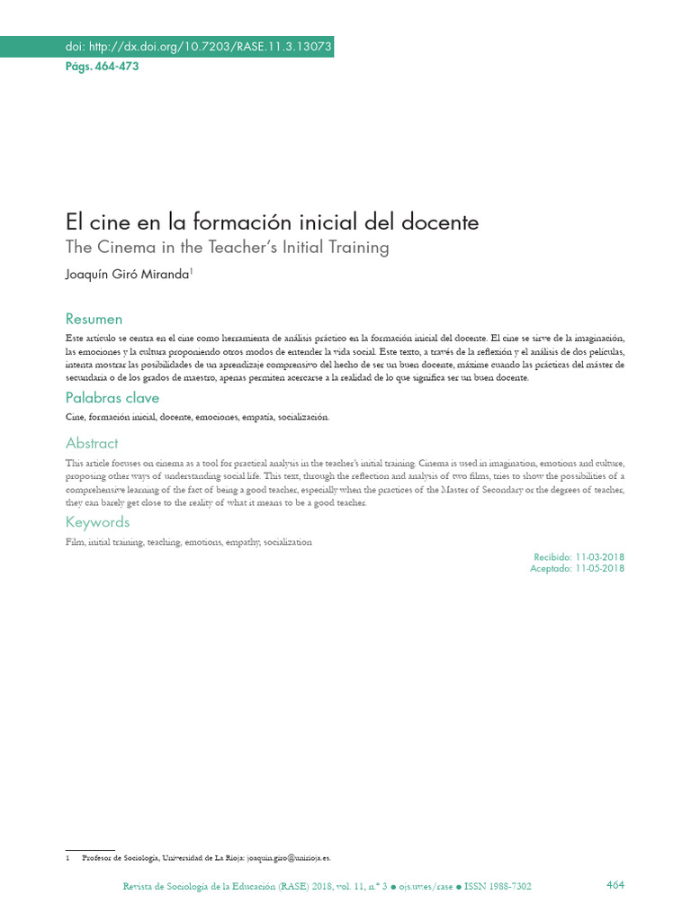 El cine como herramienta docente | PDF | Maestros | Plan de estudios