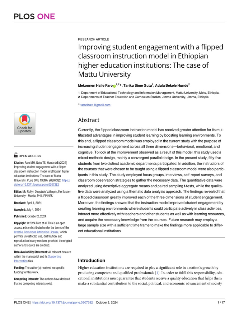 Improving Student Engagement With A Flipped Classr | PDF | Learning ...