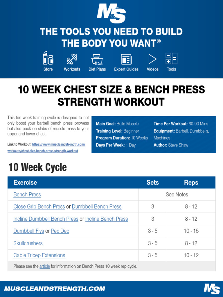 10-Week Bench Press Strength Program | PDF