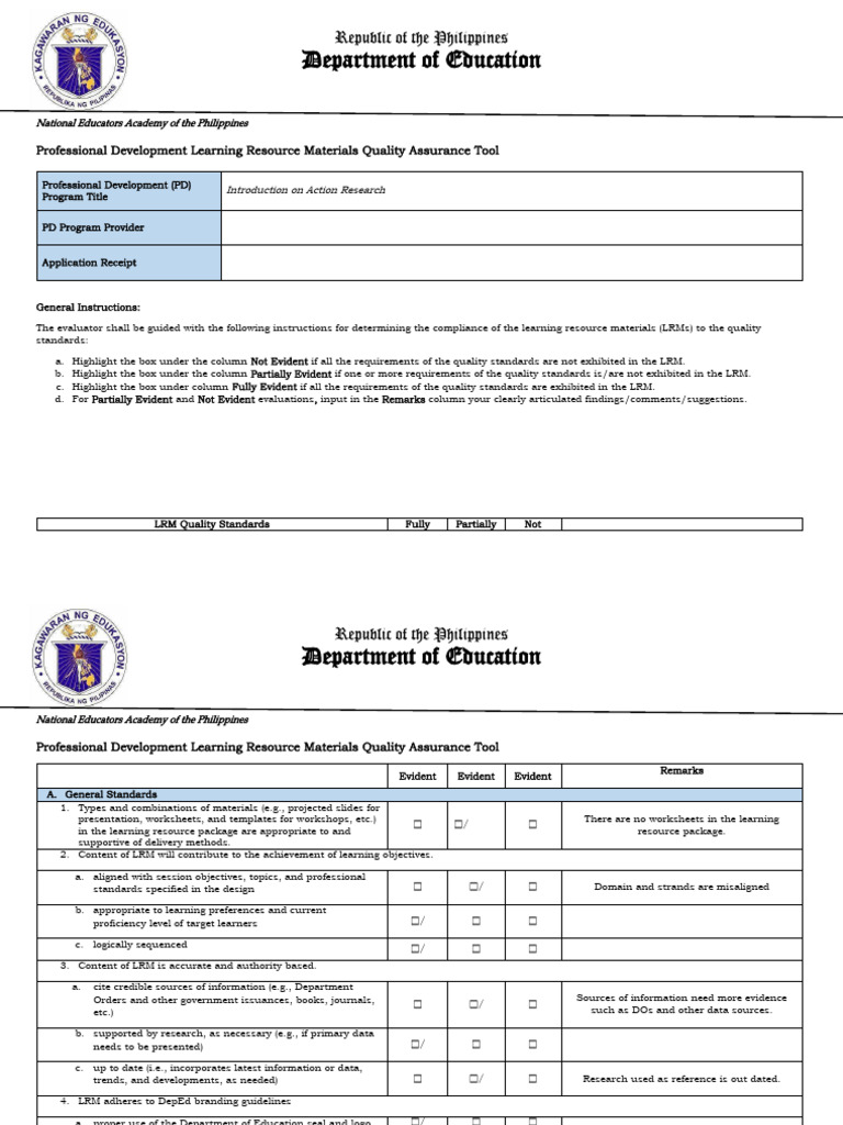 TOOL PD LR Materials Quality Standards Blank | PDF | Typefaces
