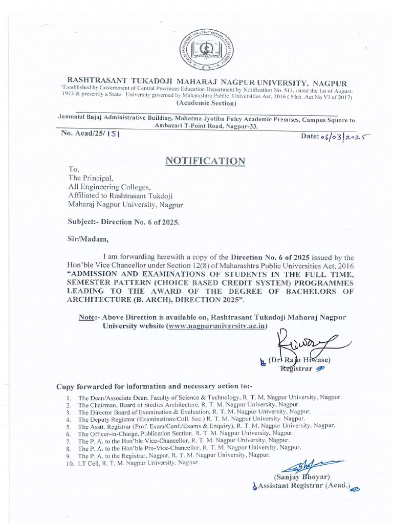 Notification Direction 6 of 2025 | PDF