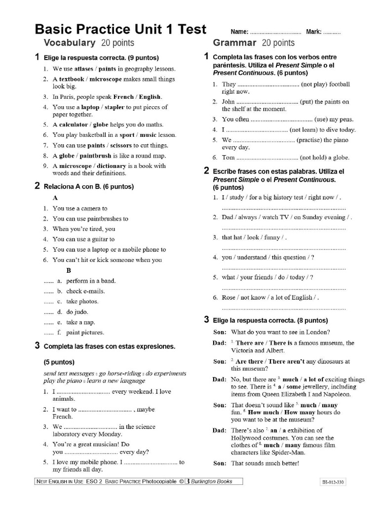 2º Eso Test | PDF