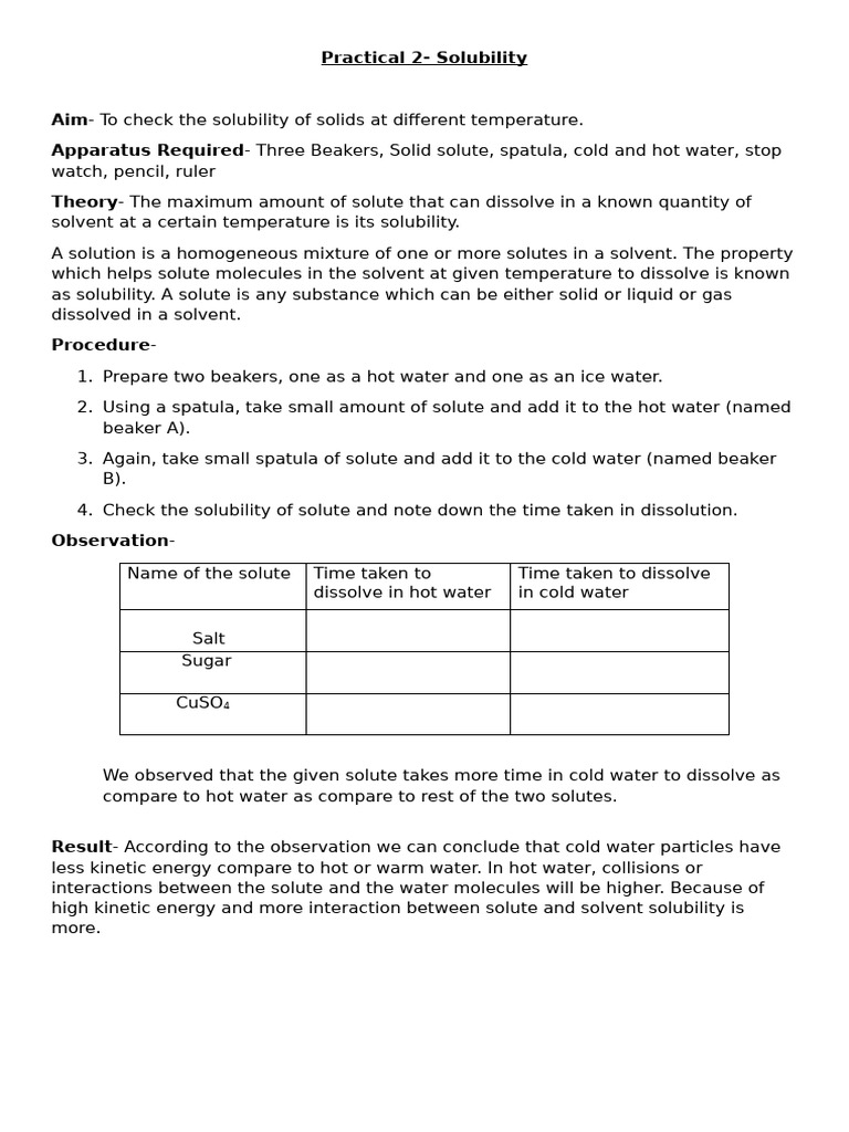 Solubility | PDF