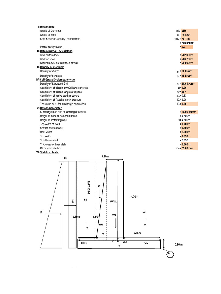 Retaining Wall Design Parameters | PDF | Applied And Interdisciplinary ...