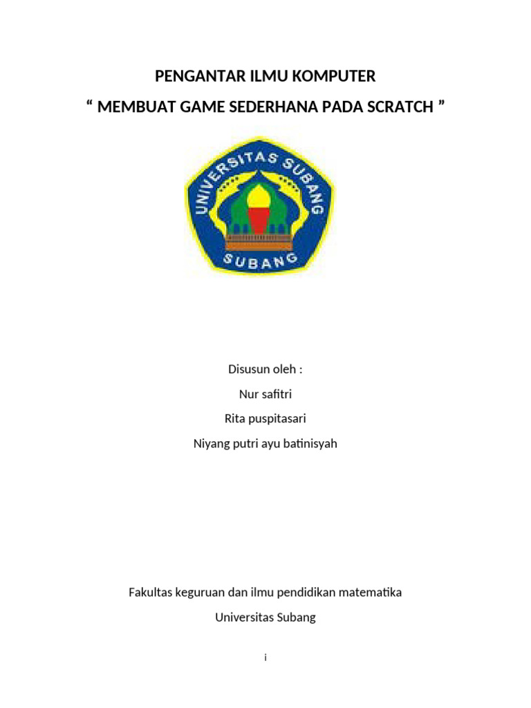 Membuat Game Sederhana dengan Scratch | PDF