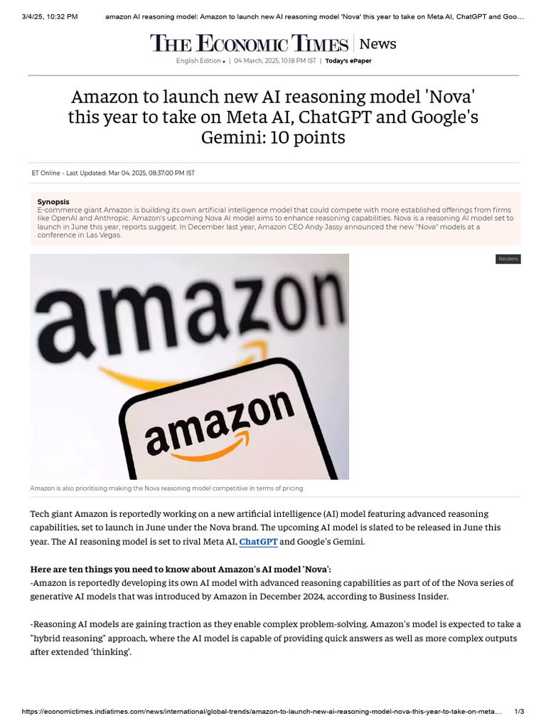 Amazon's Nova AI Model Launch in 2025 | PDF | Artificial Intelligence ...