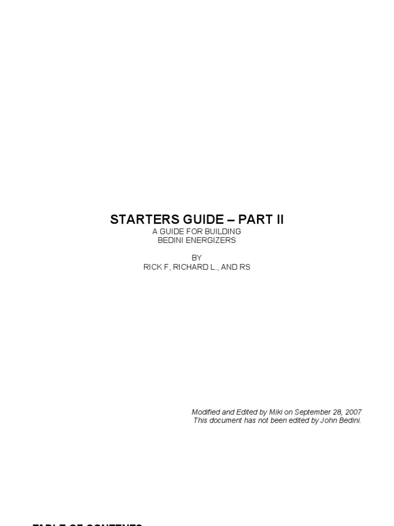 SSG Starters Guide-Two | PDF