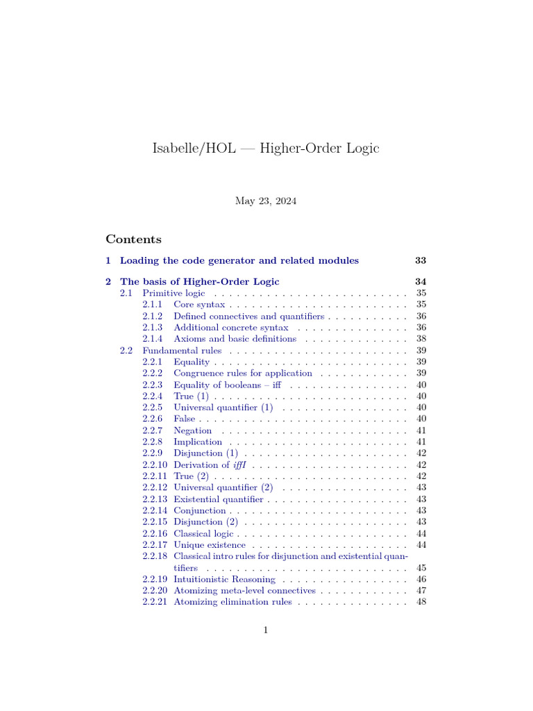 Isabelle - 고차 논리 | PDF | Mathematics | Mathematical Logic