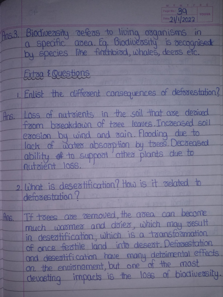 Class 8 Extra Questions on Conservation | PDF | Biology