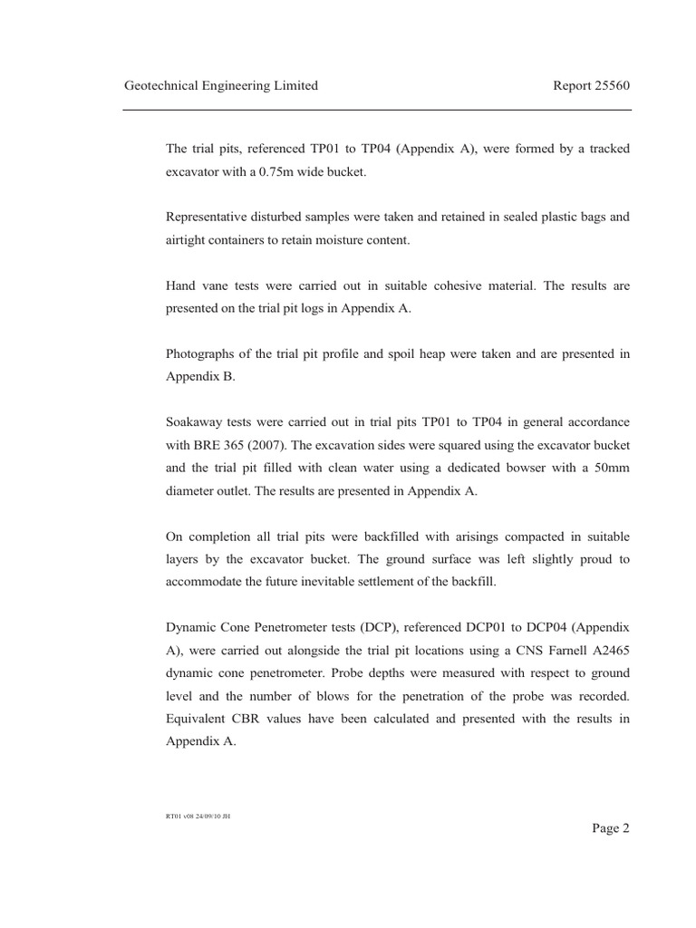 Geotechnical Investigation Report 25560 | PDF | Gravel | Natural Materials