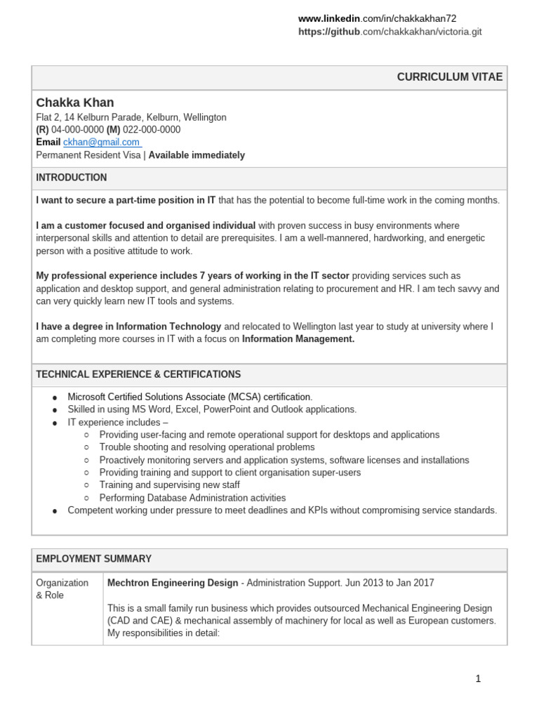 Sample CV Information Systems | PDF | Databases | Software