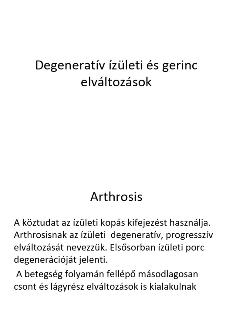 Degeneratív Izületi És Gerinc Elváltozások | PDF