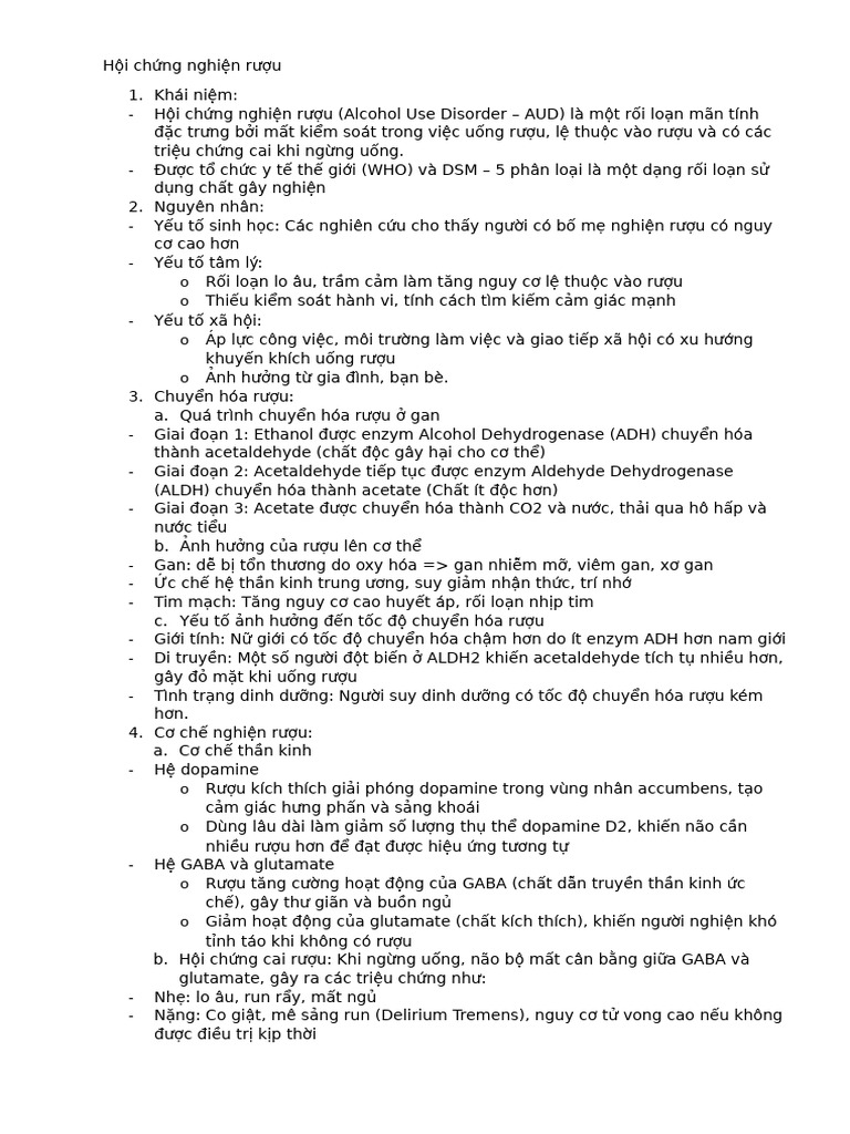 Hội chứng nghiện rượu | PDF