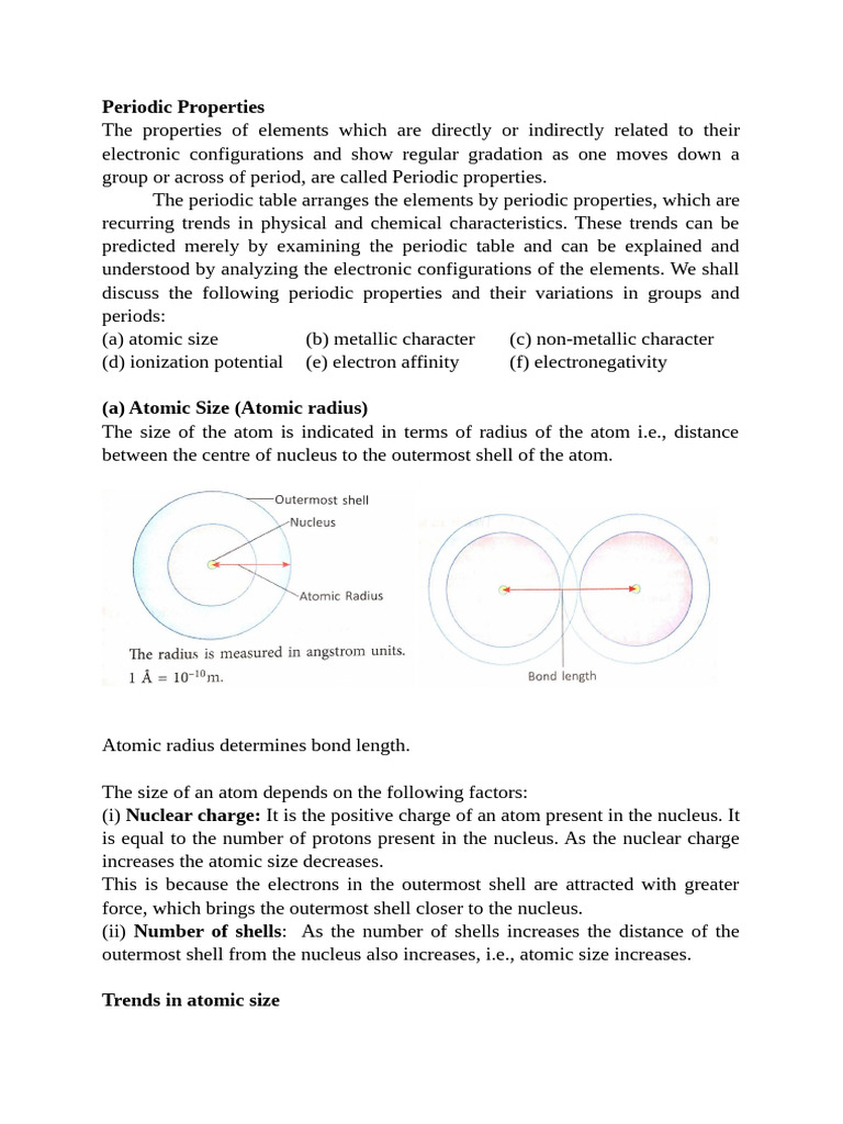 Metallic Character Trends in Periodic Table | PDF | Periodic Table | Ion