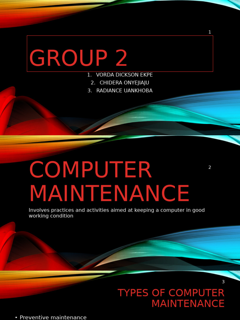 Computer Maintenance Group Project | PDF