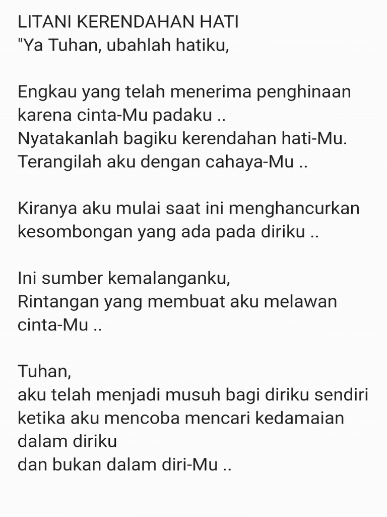 Litani Kerendahan Hati Pdf