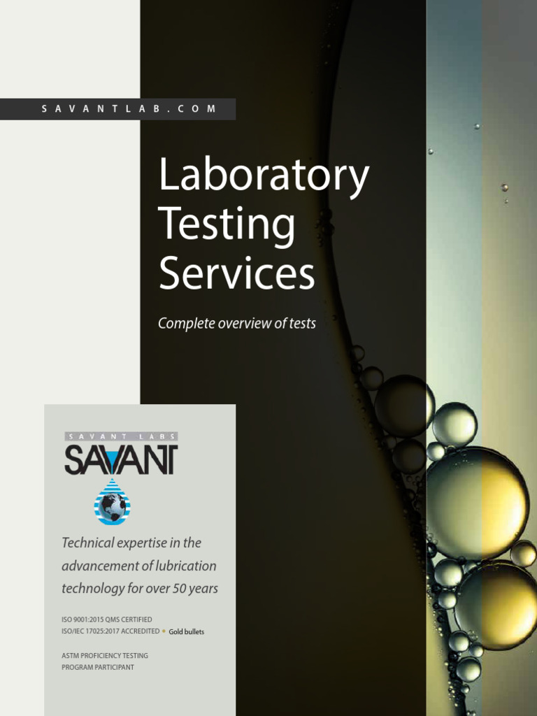 Savant Labs Test List by Category | PDF | Biodiesel | Motor Oil