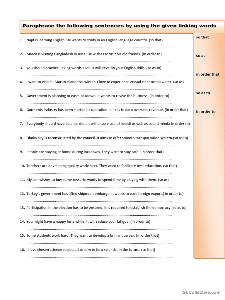 Linking Words Practice Exercises | PDF