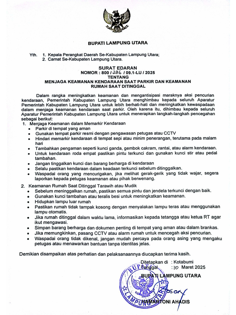Surat Edaran | PDF