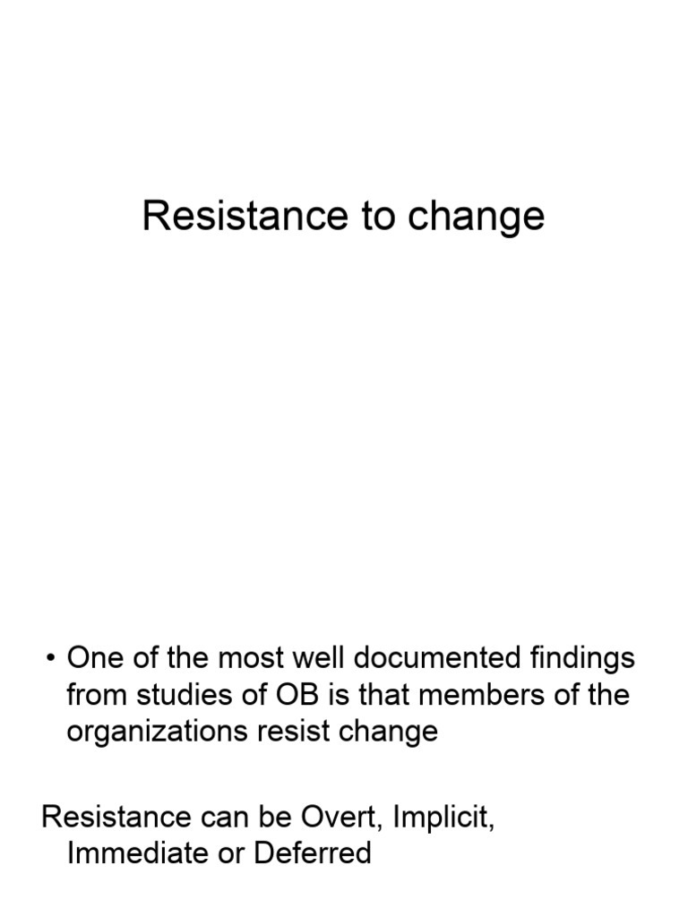 Understanding Overt Resistance to Change | PDF
