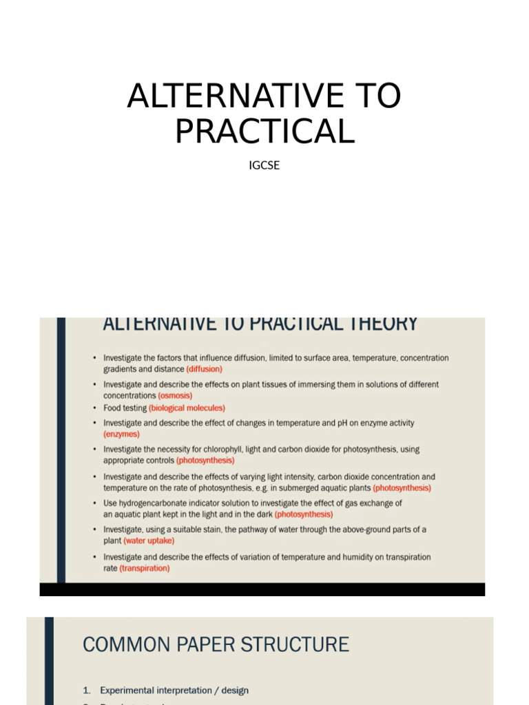 Alternative To Practical Year Igcse | PDF